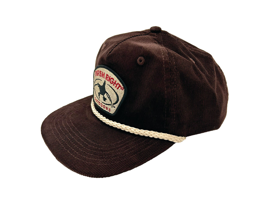 Unstructured Corduroy Hat With Rope